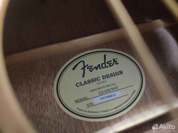 Новый Fender CD-60S Natural