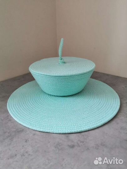 Интерьерная корзина с плоской крышкой