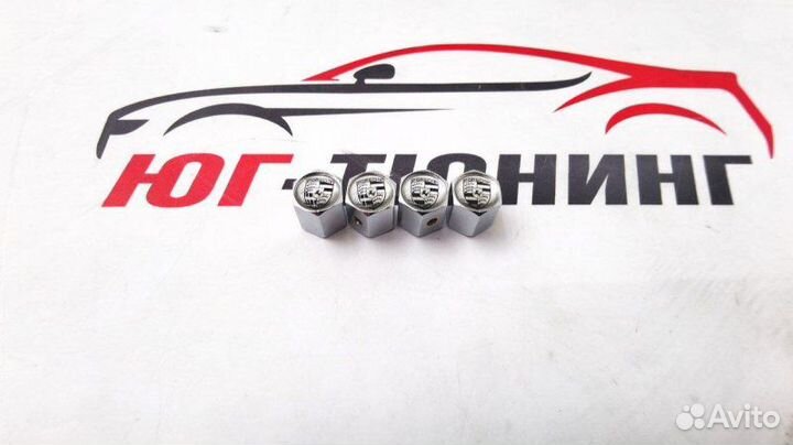 Колпачки на ниппель Porsche ч/б с защитой от кражи