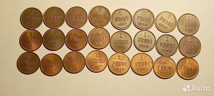 Русская Финляндия. 1- 50 пенни 1864-1917 гг
