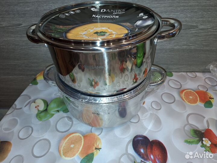 Кастрюля нержавейка индукция 5.4 литра новая