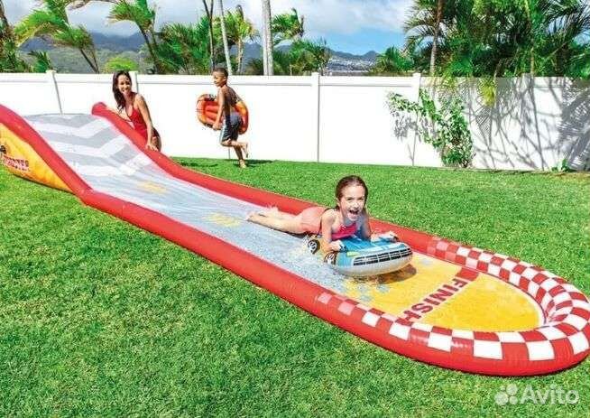 Надувная водная горка Intex, новая