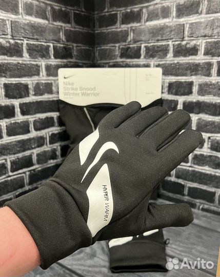 Комплект Снуд+Перчатки Nike оригинальное качество