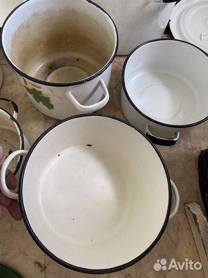 Кастрюля эмалированная СССР б/у