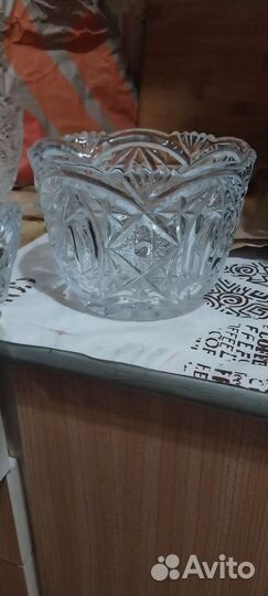 Хрустальная салатница,посуда из хрусталя