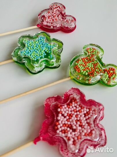 Леденцы погремушки из изомальта