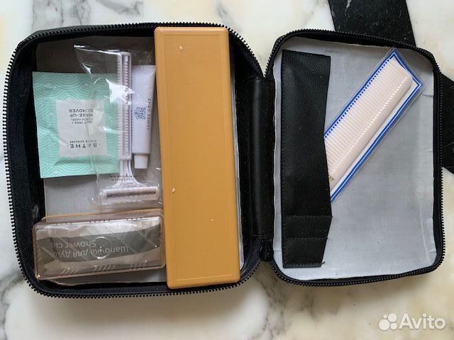 Несессер дорожный набор приборы чехол кожа Новый