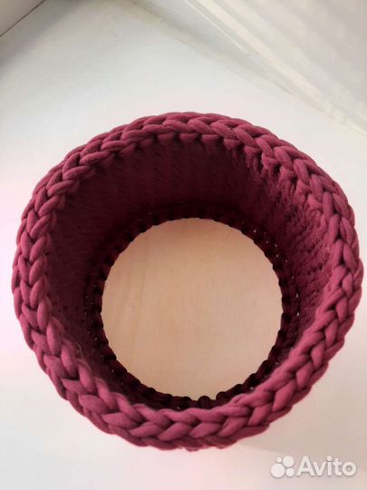 Корзинка из трикотажной пряжи