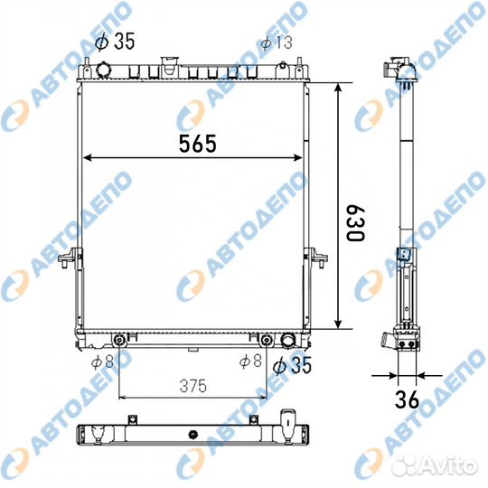 Радиатор охлаждения двигателя nissan patrol 200320