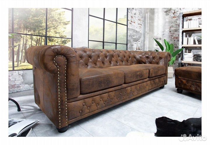 Диван Chesterfield в замше на заказ