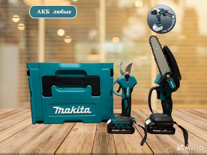 Аккумуляторная цепная пила и секатор