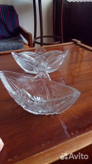 Ваза хрустальная СССР, ладья 2 шт. по 350 рб. шт