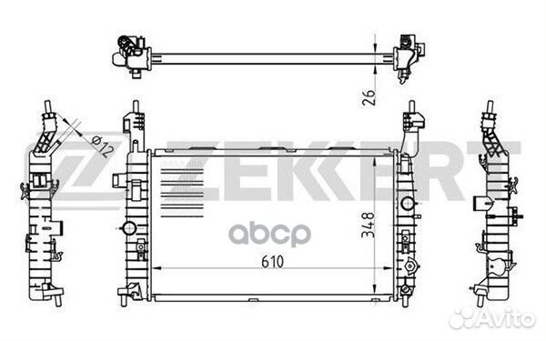Радиатор охл. дв. Opel Meriva A 03- mk-1175 Zek