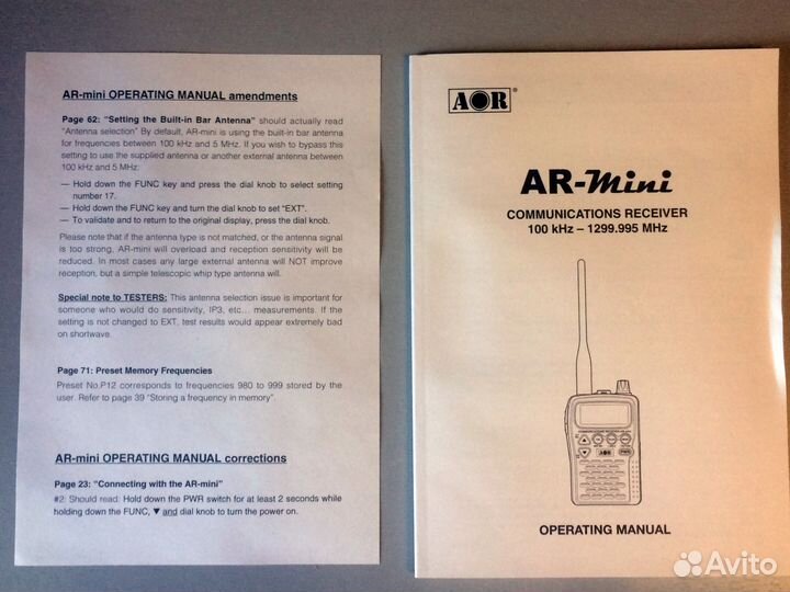 Радиосканер AOR Ar mini (Новый)