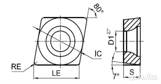 Пластина токарная Gesac ccmt09T308-GP-GP1225