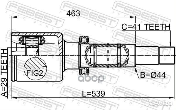 ШРУС внутр правый ford transit TT9 2006-2013 21