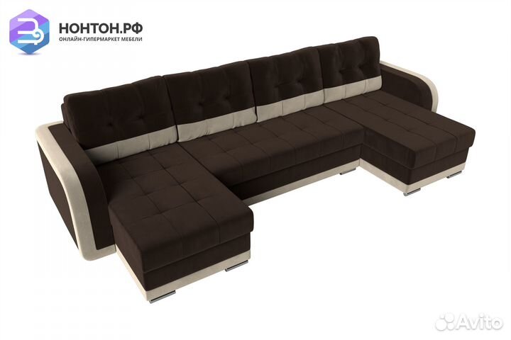 Диван п-образный еврокнижка Марсель микровельвет к