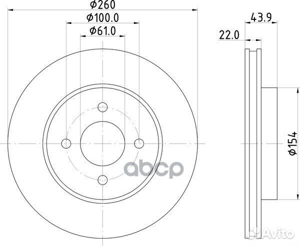 Диск тормозной перед ND2038K nisshinbo