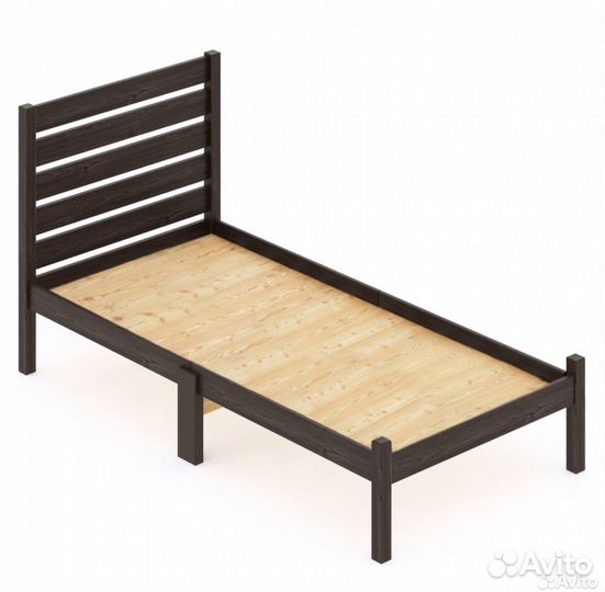 Кровать деревянная односпальная с высокой спинкой