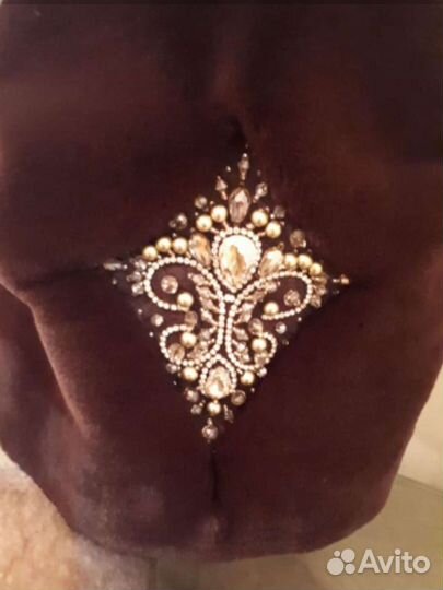 Комплект.шапка+варежки, со стразами, камнями