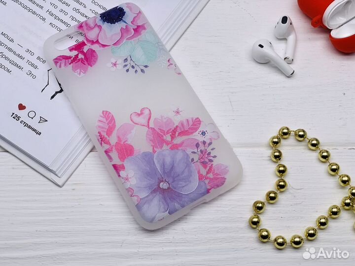 Силиконовый чехол на honor, samsung c принтом