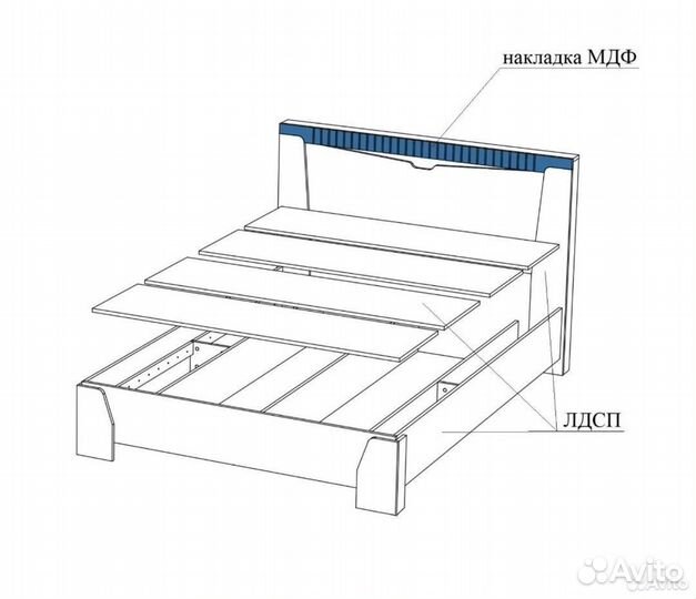 Ливерпуль кровать 160x200 дуб вотан