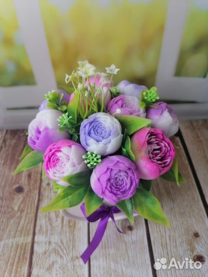 Мыло ручной работы, букеты