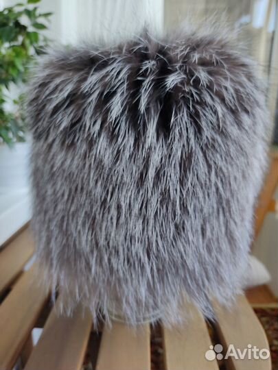 Женская меховая шапка, чернобурка, натуральный мех