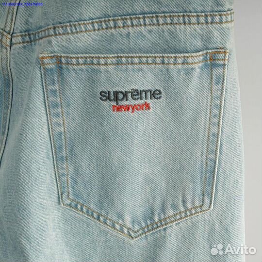 Джинсы Supreme New York Baggy Jeans голубые