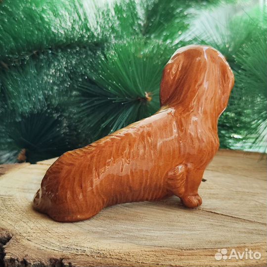 Статуэтка такса длинношерстная, керамика