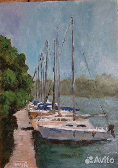 Картина маслом на холсте35х25 и 45х35 Нева