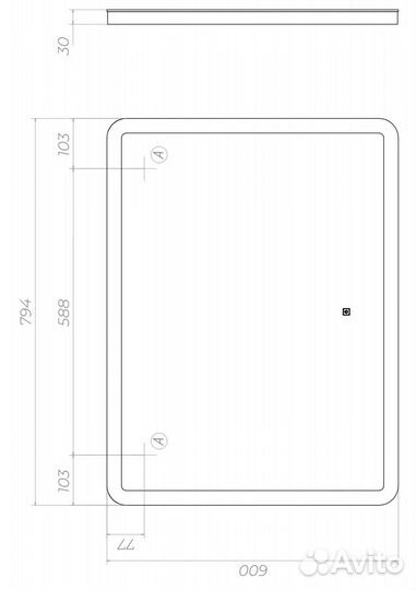 Зеркало vigo Wing z.WIN.80.Classic, 80 см