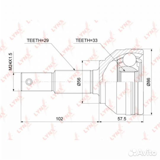 Lynxauto CO-3853 шрус внешний перед прав/лев