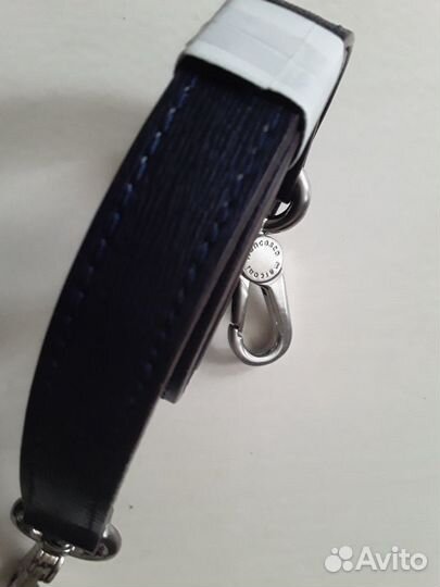 Ремни для сумок нат.кож: синий и оранжевый