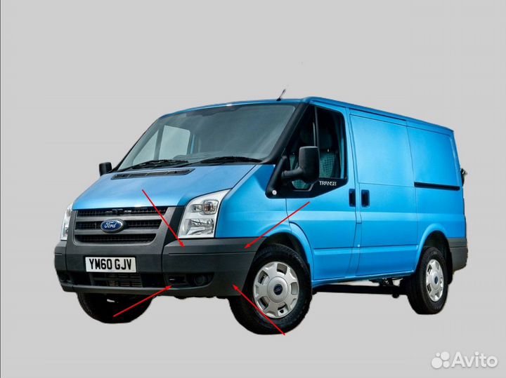 Бампер передний угол левый Ford Transit после 06