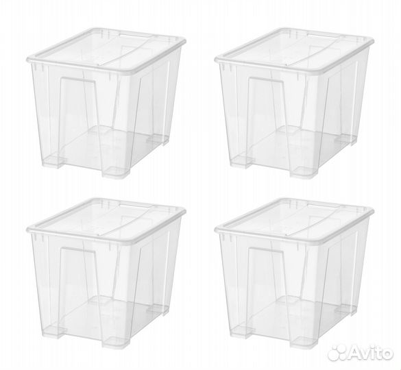 Контейнеры с крышкой икеа самла (новые), 22л 4 шт