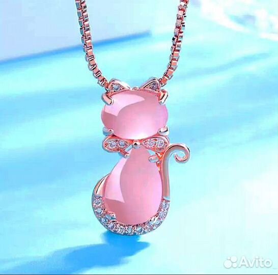 Комплект: Кулон, Серёжки и Кольцо, Кошечки. Новый