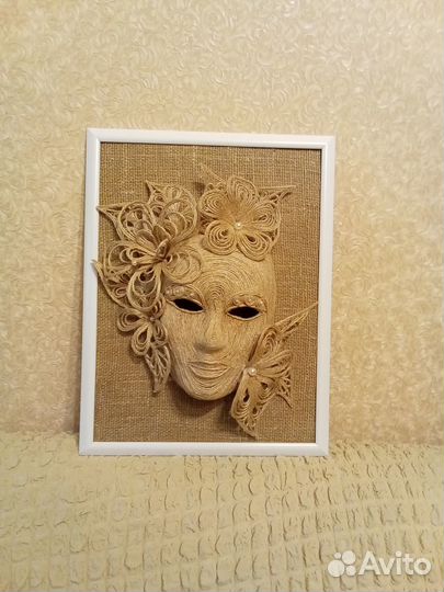 Маски венецианские из джута Ручная работа