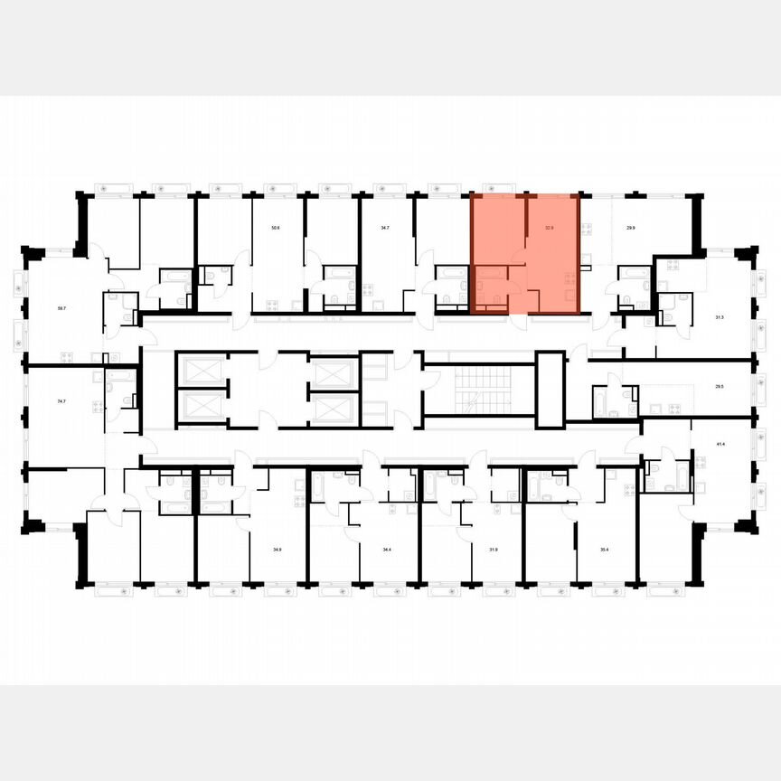 1-к. квартира, 32,9 м², 2/32 эт.