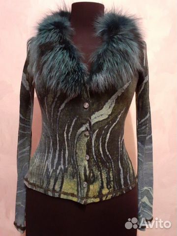 Шикарный кардиган Roberto Cavalli с мехом лисы