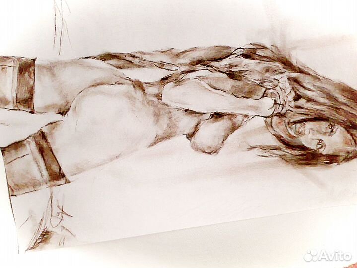 Картина оригинал,обнаженная невеста,эротик фэнтези