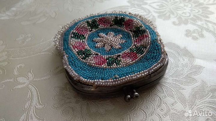 Антикварный кошелек из бисера,19 век