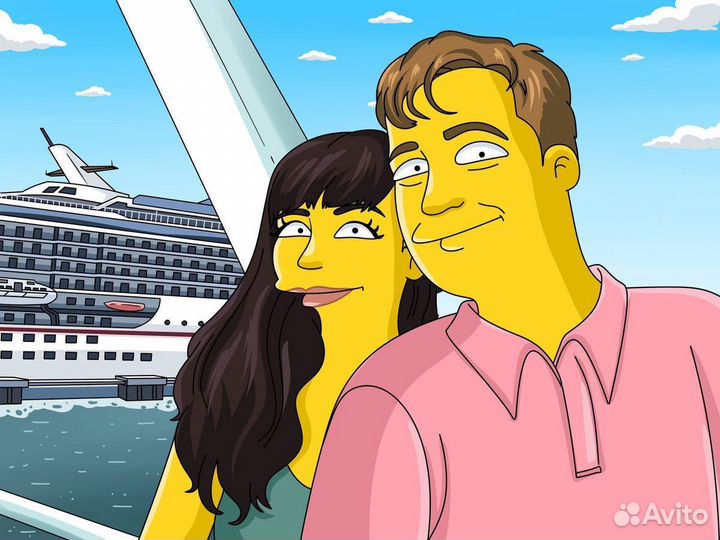 Портреты по фото в стиле Симпсонов / Рикки и Морти