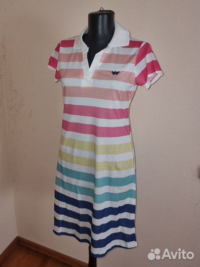Платье-поло в полоску