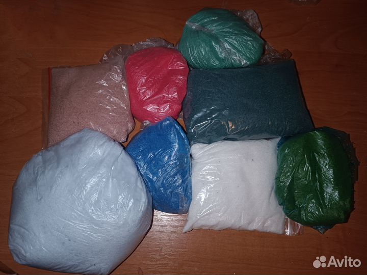Песок кварцевый, цветной для творчества