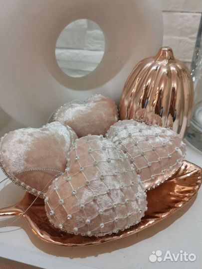 Новогодний набор бархатное сердце ручной работы