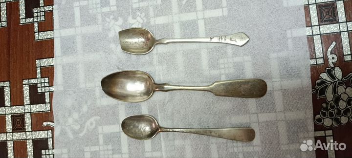 Старинные чайные ложки серебро 84 пробы