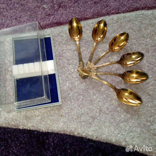 Чайные позолоченные ложки Золотая Роза Кольчугино