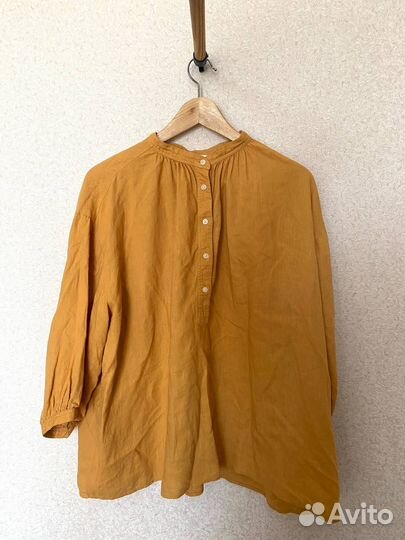 Льняная рубашка uniqlo
