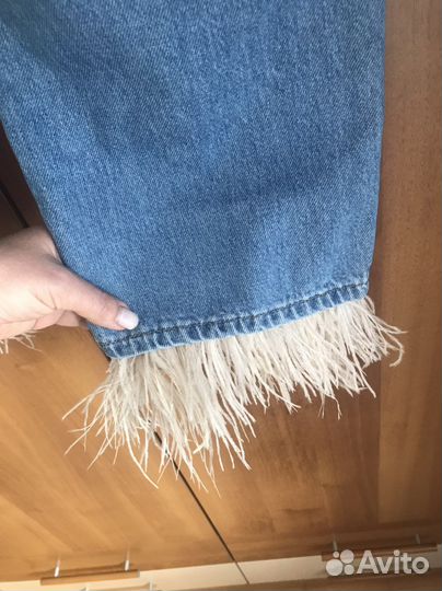 Джинсы lime с перьями